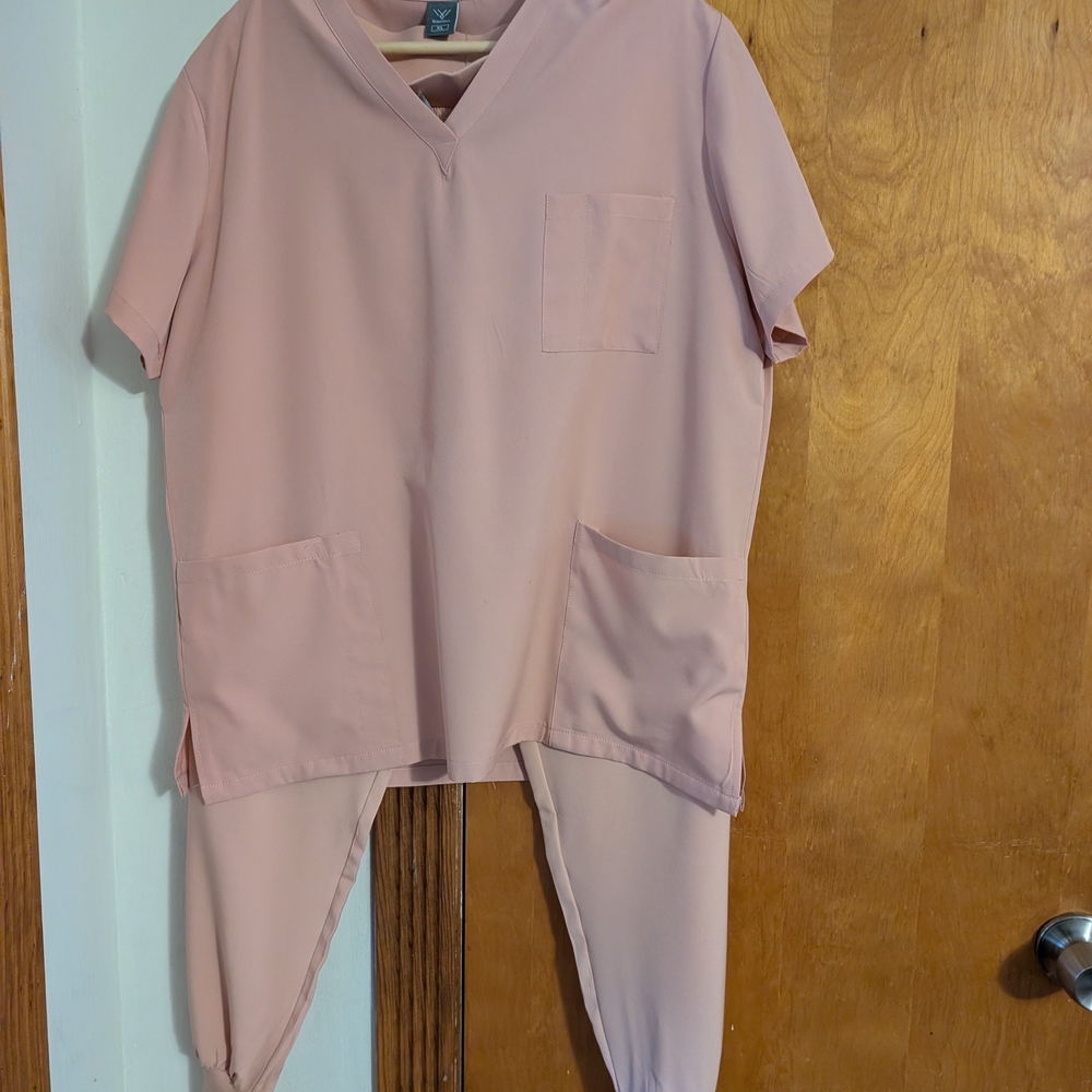 Pink Scrub Set with Pockets